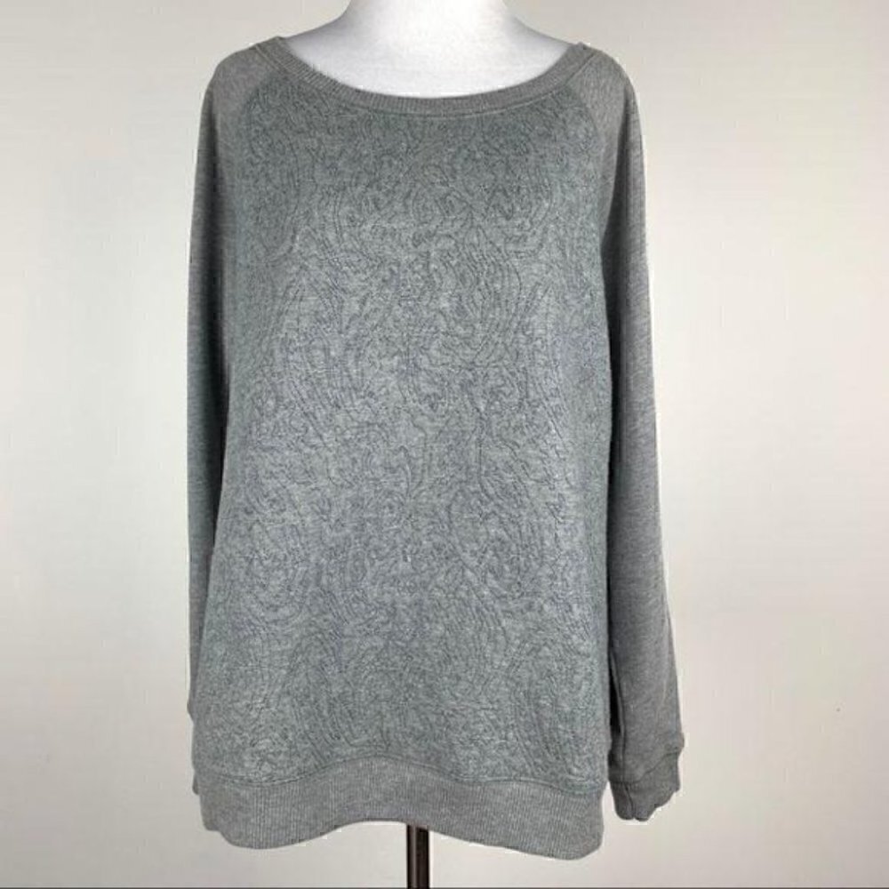 St johns bay sweater sz XL Gray Paisley pullover